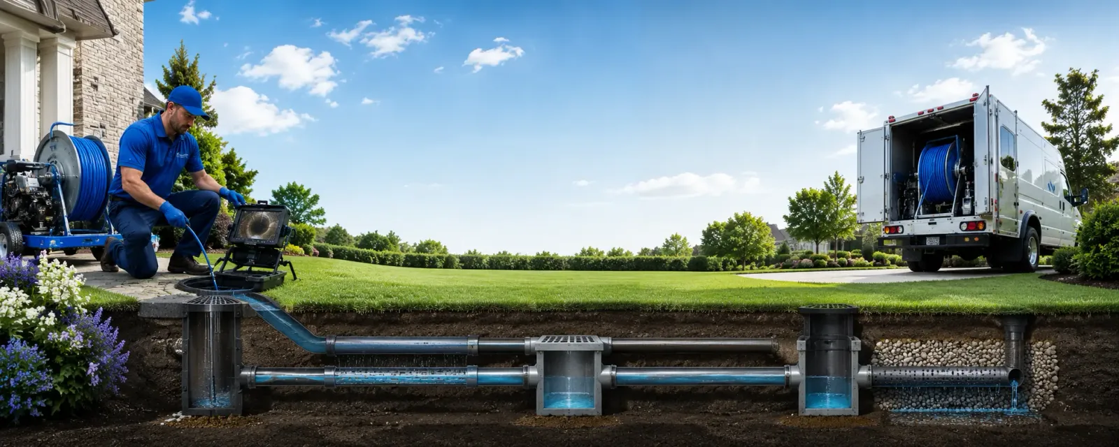 Outdoor drain cleaning information for Hamburg, PA